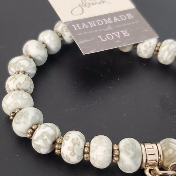 New Jilzarah Linen Tan Handmade Polymer Clay Beads Tassel Bracelet - Picture 5 of 5